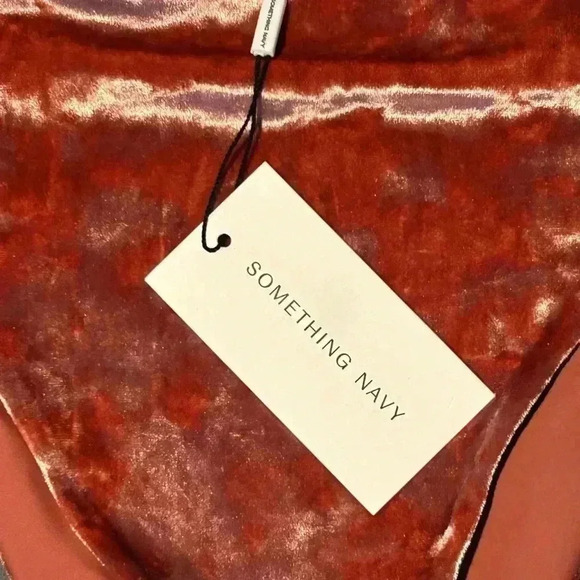 Somethingโ Navy Pink/Blush Velour Bikini Bottom, L, NWT - Picture 2 of 5